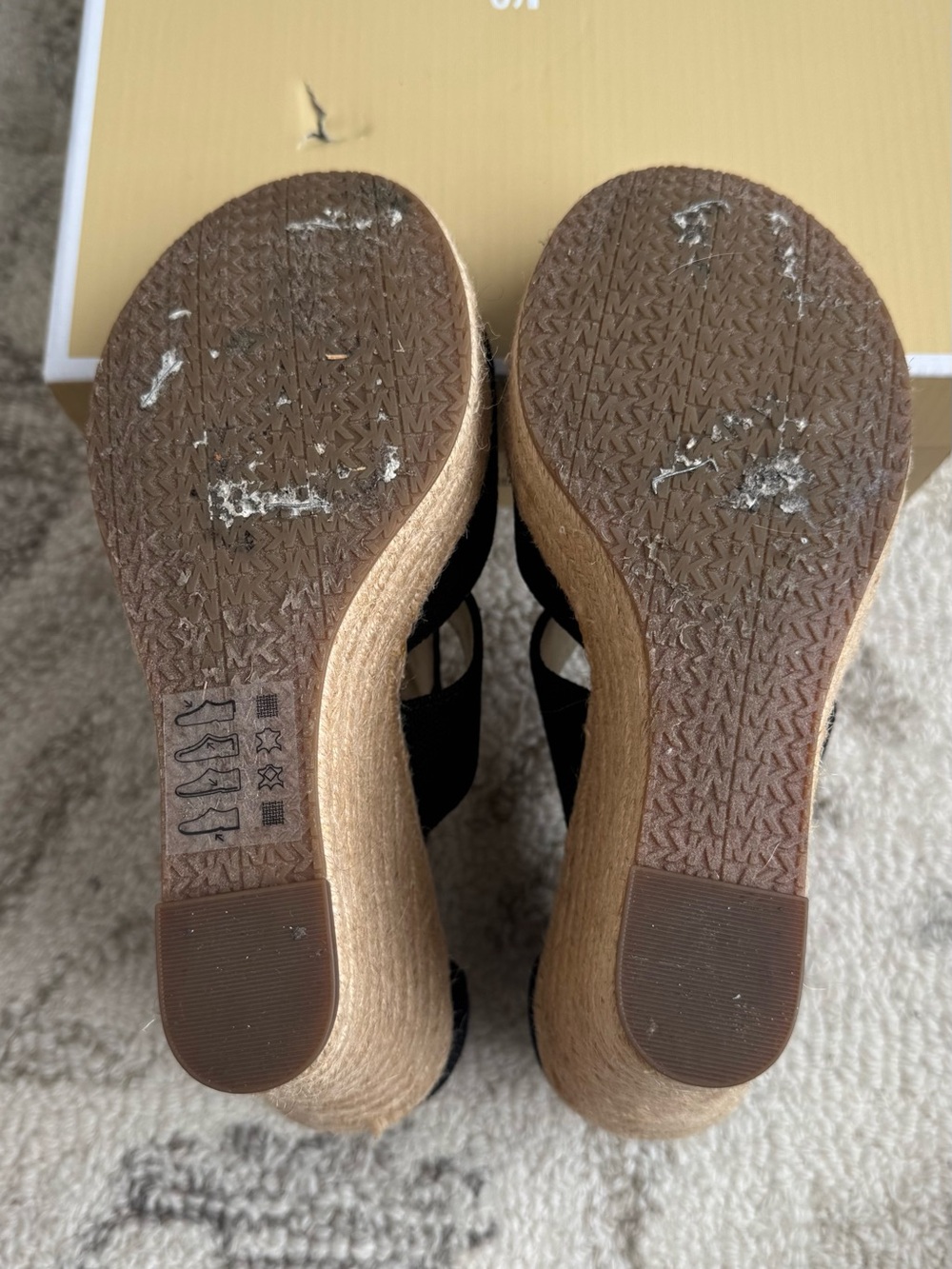 Michael Michael Kors Damita Black Canvas Espadrille Wedge Sandals - Picture 8 of 10
